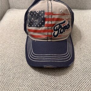 Ford Navy and Beige American Flag Hat